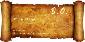 Brxa Olga névjegykártya